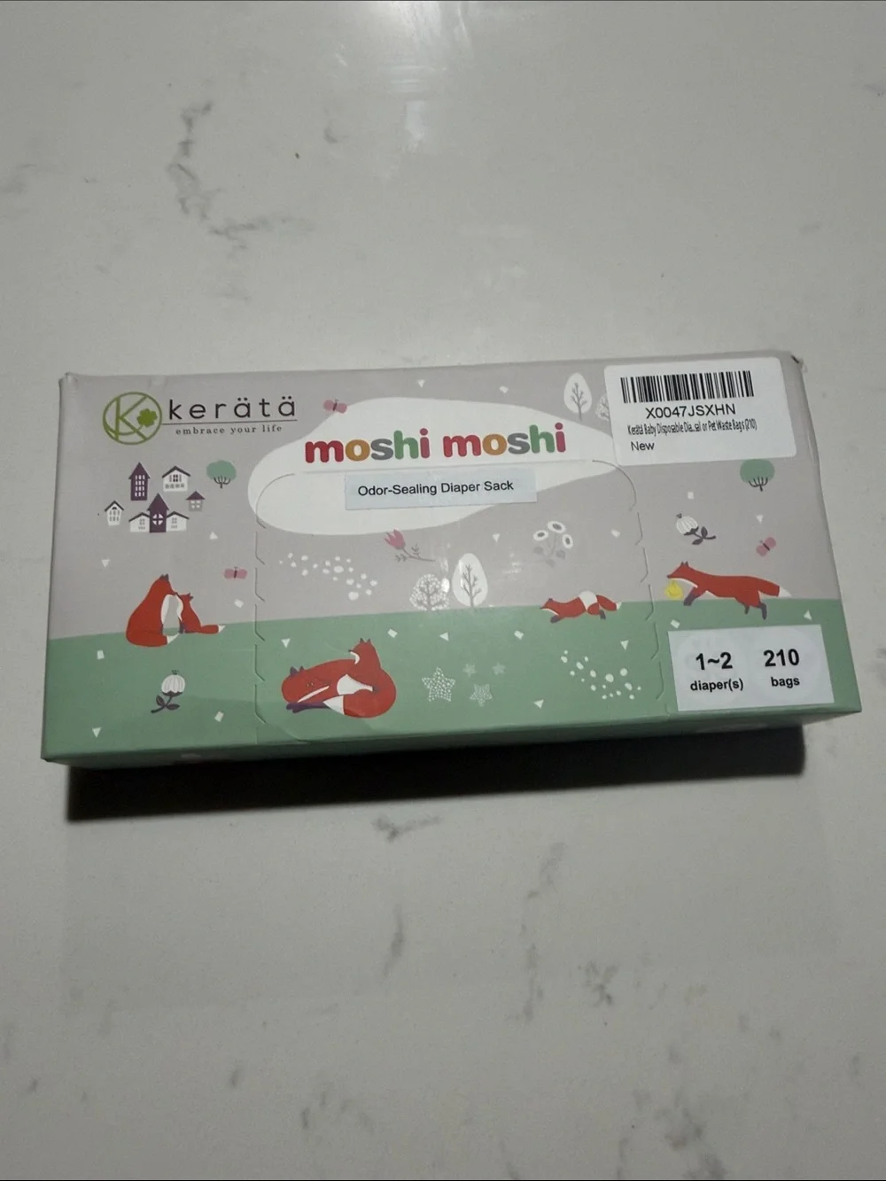 Moshi Moshi Odor-Sealing Diaper Sack - Green & Gray. BB2